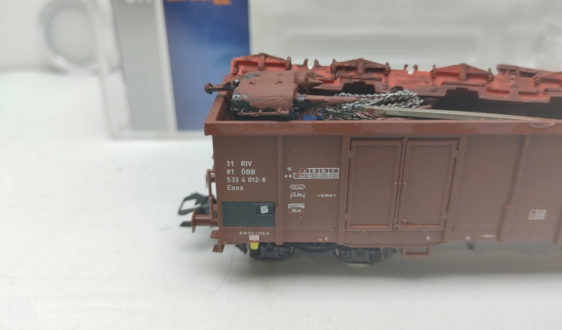 Roco H0 AC 66096/1 offener Güterwagen Ladegut geklebt / ÖBB / Braun / OVP