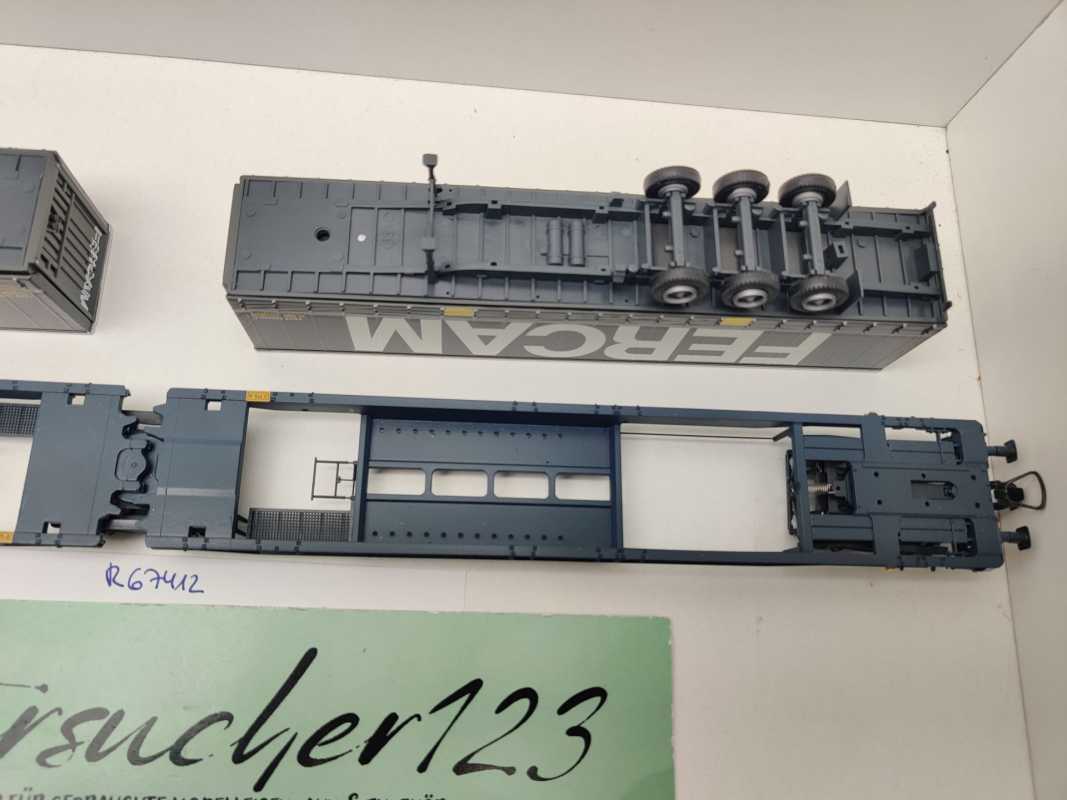 ROCO H0 DC 67412 Doppeltaschen-Gelenkwagen "FERCAM" Sdggmrs / NEM / [P]
