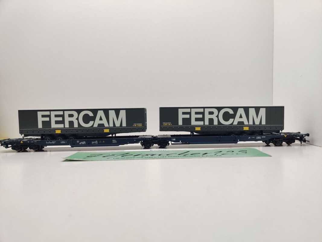 ROCO H0 DC 67412 Doppeltaschen-Gelenkwagen "FERCAM" Sdggmrs / NEM / [P]