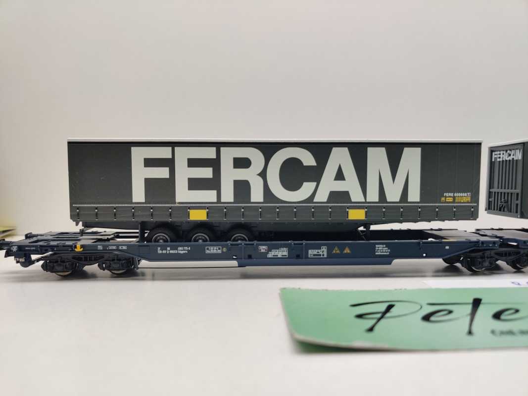 ROCO H0 DC 67412 Doppeltaschen-Gelenkwagen "FERCAM" Sdggmrs / NEM / [P]