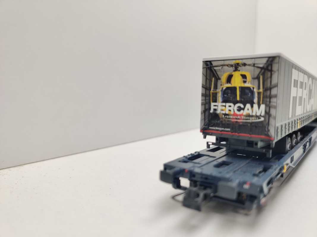 ROCO H0 DC 67412 Doppeltaschen-Gelenkwagen "FERCAM" Sdggmrs / NEM / [P]