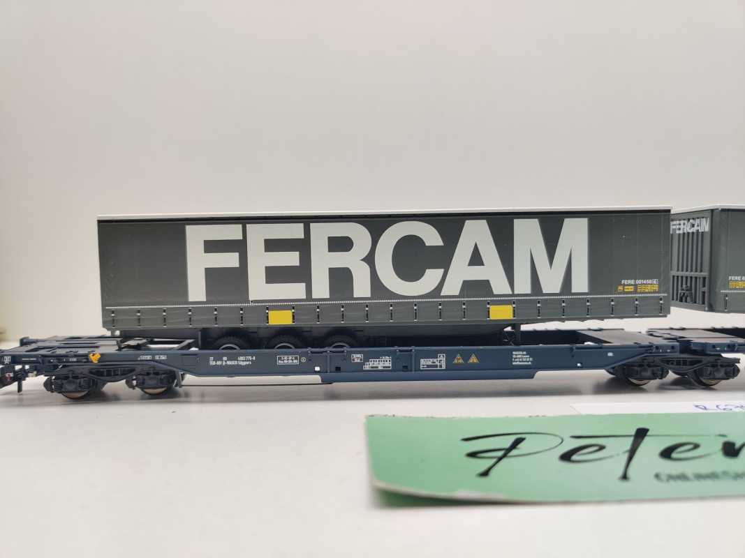 ROCO H0 DC 67412 Doppeltaschen-Gelenkwagen "FERCAM" Sdggmrs / NEM / [P]