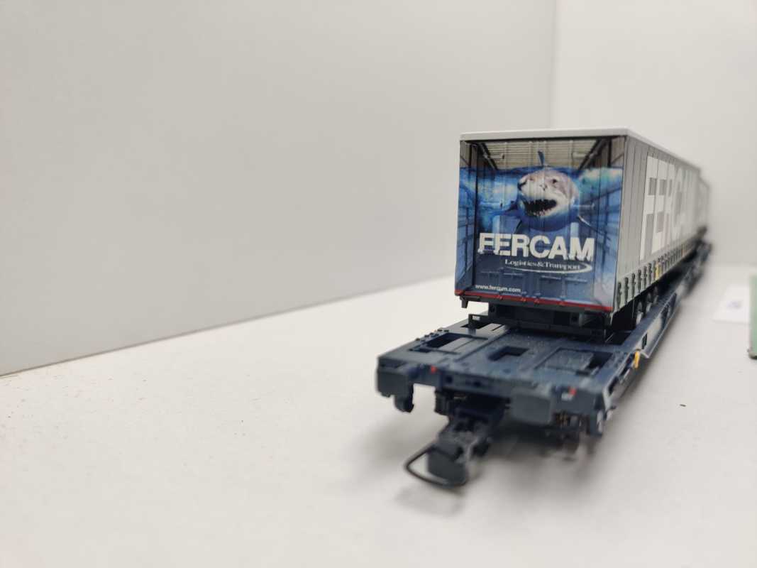 ROCO H0 DC 67412 Doppeltaschen-Gelenkwagen "FERCAM" Sdggmrs / NEM / [P]