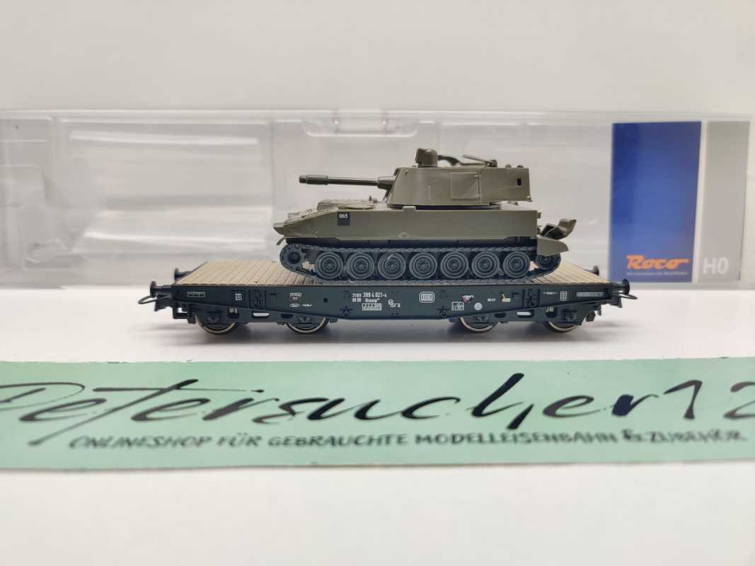 Roco H0 DC 67475 Schwerlastwagen Rlmmp belg. Panzerhaubitze M108 / NEM / DB / OVP