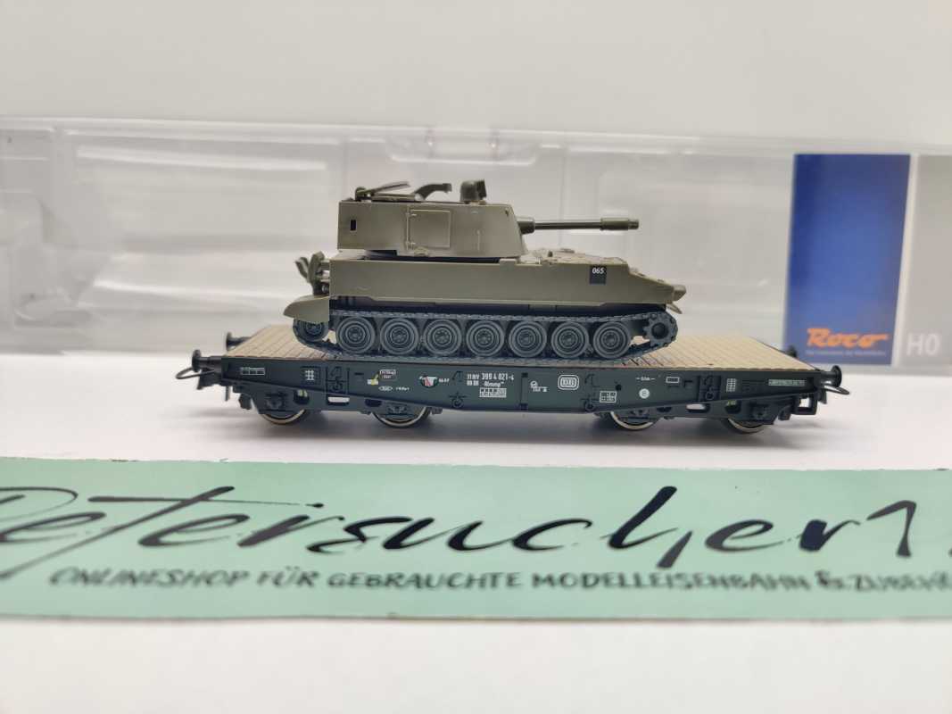 Roco H0 DC 67475 Schwerlastwagen Rlmmp belg. Panzerhaubitze M108 / NEM / DB / OVP