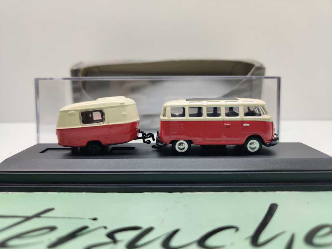 Schuco H0 21690 VW Bus T1 Samba Wohnanhänger Hymer Eriba / 1:87 / OVP