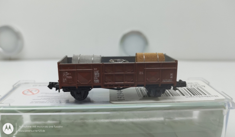 Trix N DC 15194-34 Offener Güterwagen mit Ladegut geklebt DB OVP