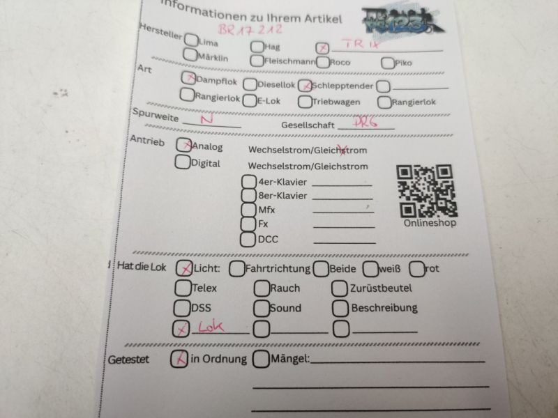 Trix N DC 2077 / BR17 212 Dampflok Schlepptender / DRG / Schwarz / Analog