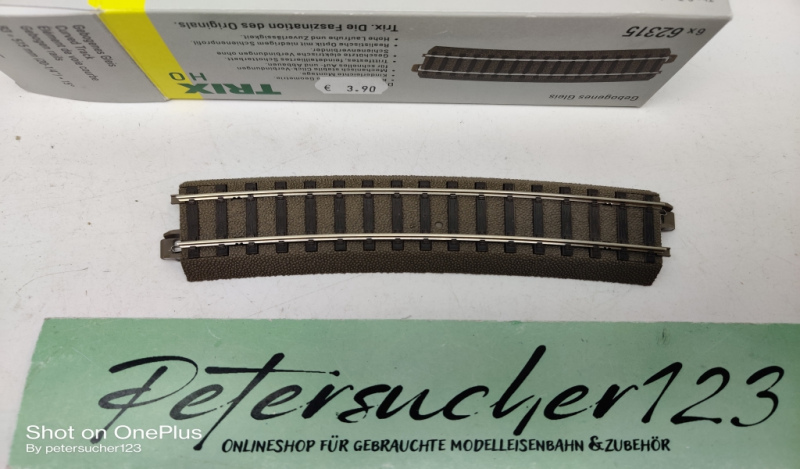 Trix H0 62315 / 1 x gebogenes Gleis Radius 515 mm / 15° / OVP