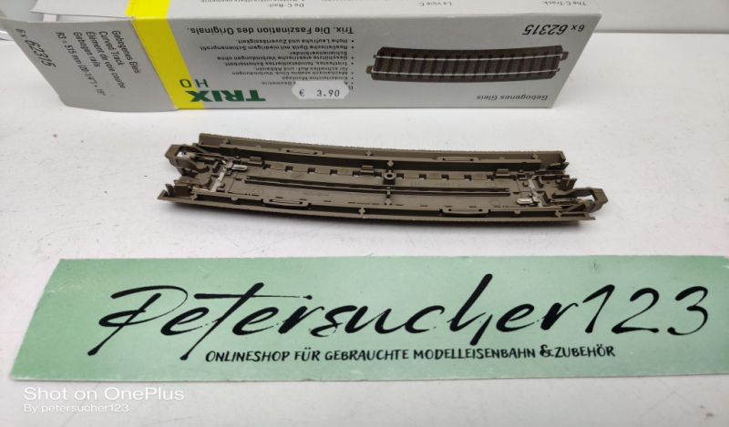 Trix H0 62315 / 1 x gebogenes Gleis Radius 515 mm / 15° / OVP