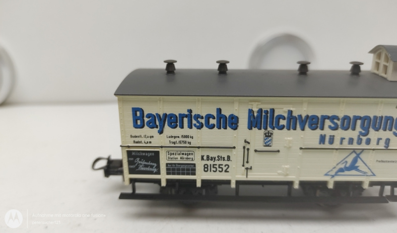 Trix H0 AC 81552 Milchversorgung Nürnberg Gedeckter Güterwagen K.Bay.Sts.B.
