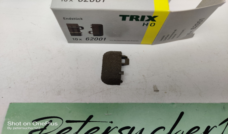 Trix H0 62001 / 1 x Gleisende / Gleisböschungs-Endstück Länge 16,5 mm / OVP