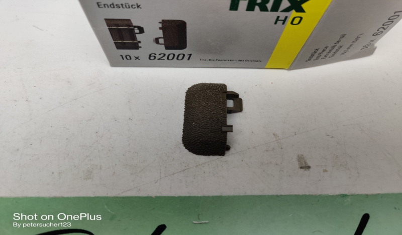 Trix H0 62001 / 1 x Gleisende / Gleisböschungs-Endstück Länge 16,5 mm / OVP