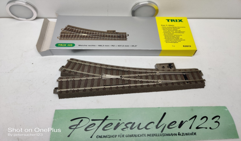 Trix H0 62612 Weiche Rechts 188,3 mm / 24,3° / R2