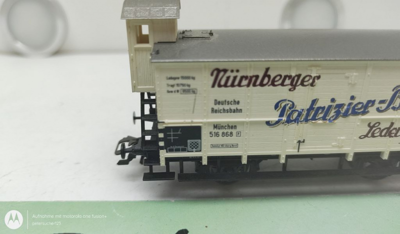 Trix H0 AC 23523 Bierwagen mit Bremserhaus "Patrizier-Bier" / NEM / DRG