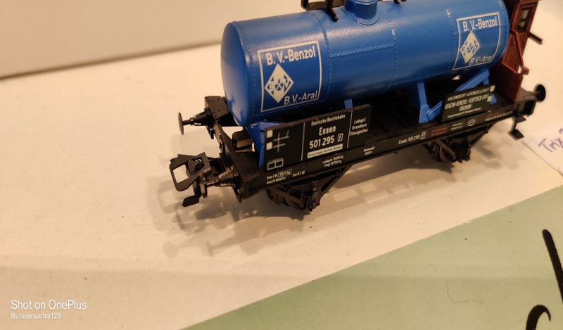 Trix H0 AC 23931 1x Kesselwagen m Brmshs "B.V. ARAL" aus Set / NEM / DRG