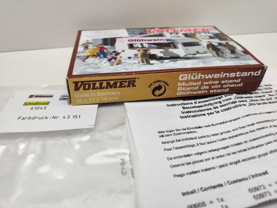Vollmer N 7616 Glühweinstand Verkaufswagen / Bausatz / 1:160 / OVP