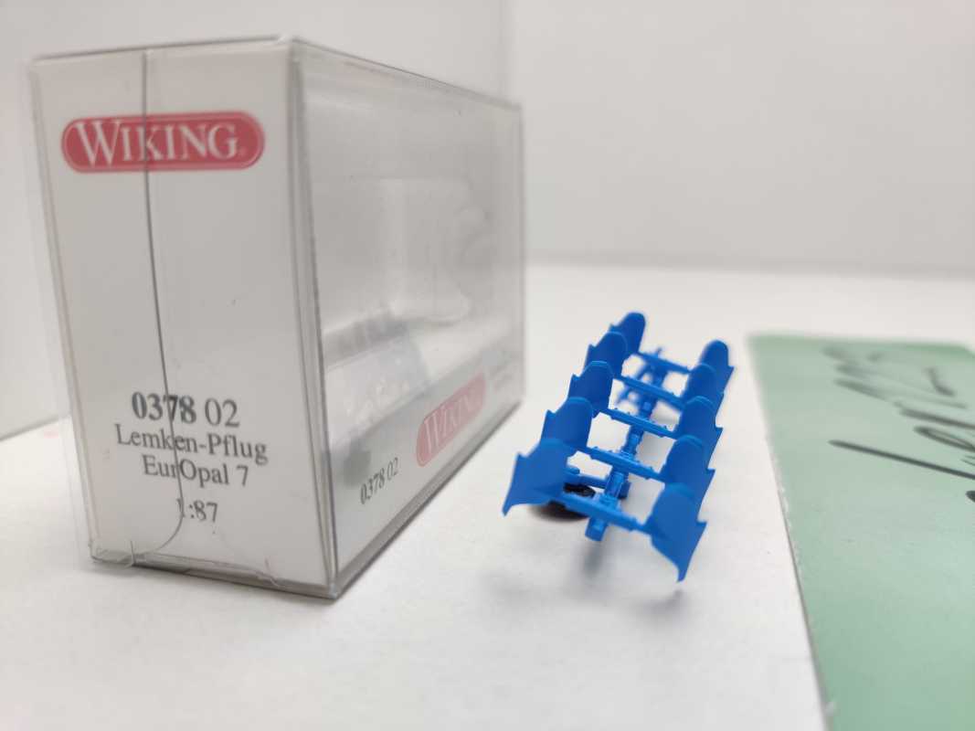 Wiking H0 0378 02 Landw. Anhänger "Lemken-Pflug EurOpal 7" / 1:87 / OVP