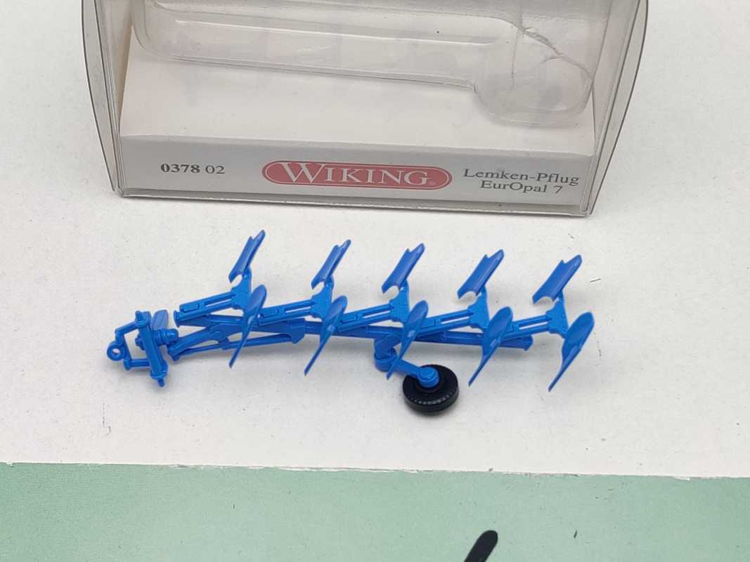 Wiking H0 0378 02 Landw. Anhänger "Lemken-Pflug EurOpal 7" / 1:87 / OVP