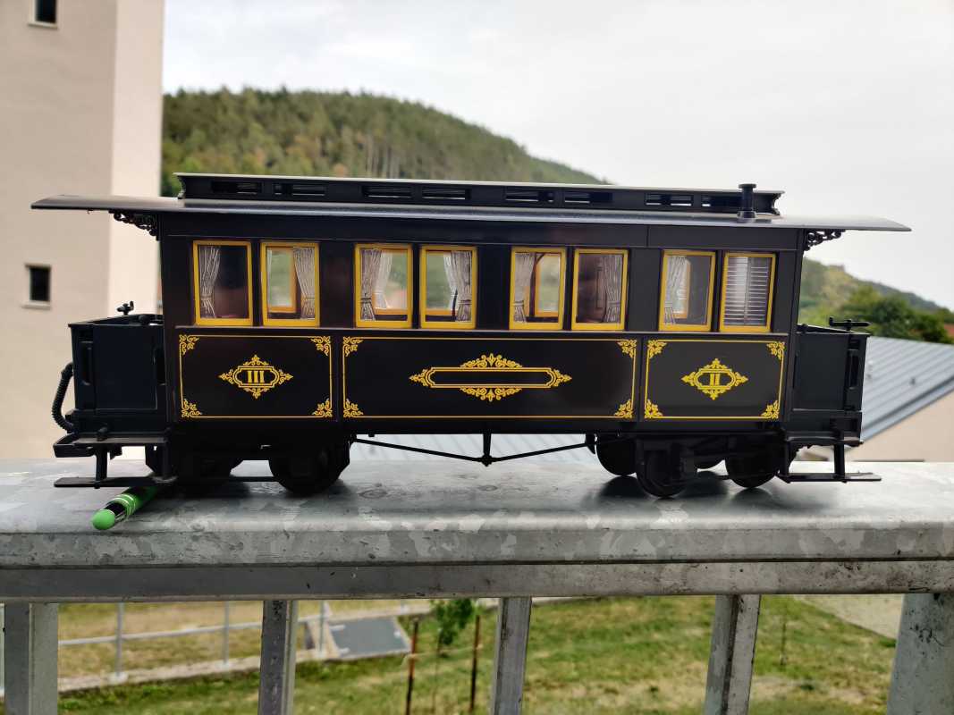 LGB Spur G 3061 / vierachsigen historischen Personenwagen (Gattung BCiP) / „Barmer Bergbahn“ / Ep. I bis II