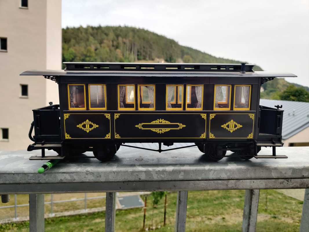 LGB Spur G 3061 / vierachsigen historischen Personenwagen (Gattung BCiP) / „Barmer Bergbahn“ / Ep. I bis II