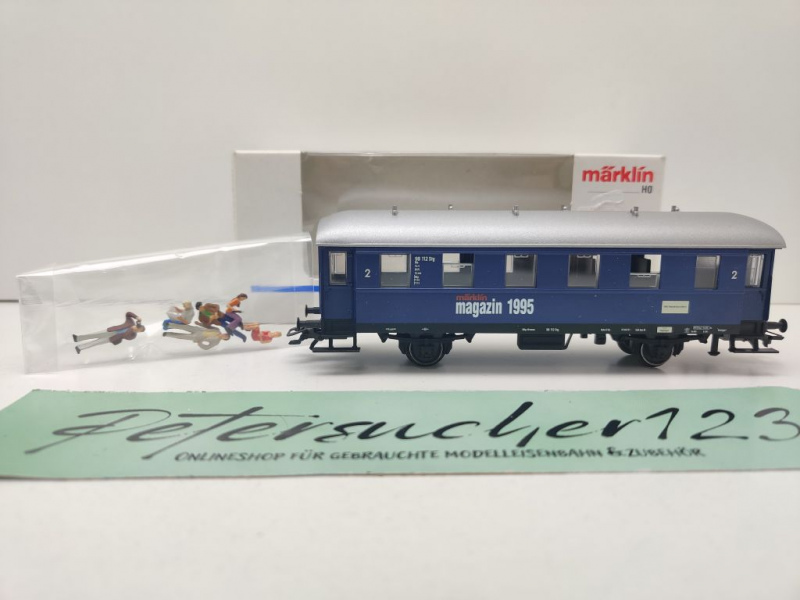 Märklin H0 AC 84235 Personenwagen 2. Kl Bie Magazin JW'95 / NEM / OVP weiß
