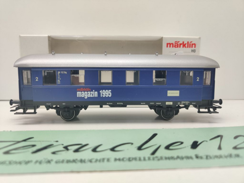 Märklin H0 AC 84235 Personenwagen 2. Kl Bie Magazin JW'95 / NEM / OVP weiß