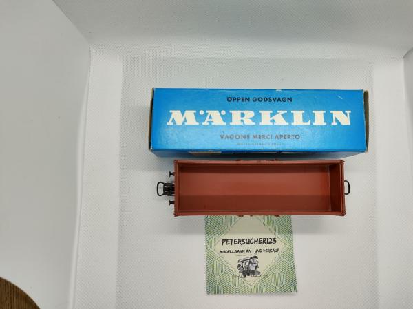 401//Märklin H0 1x 4602 offener Güterwagen Hochbord braun 2-Achser hellblaue - OVPM522_GW2407/1