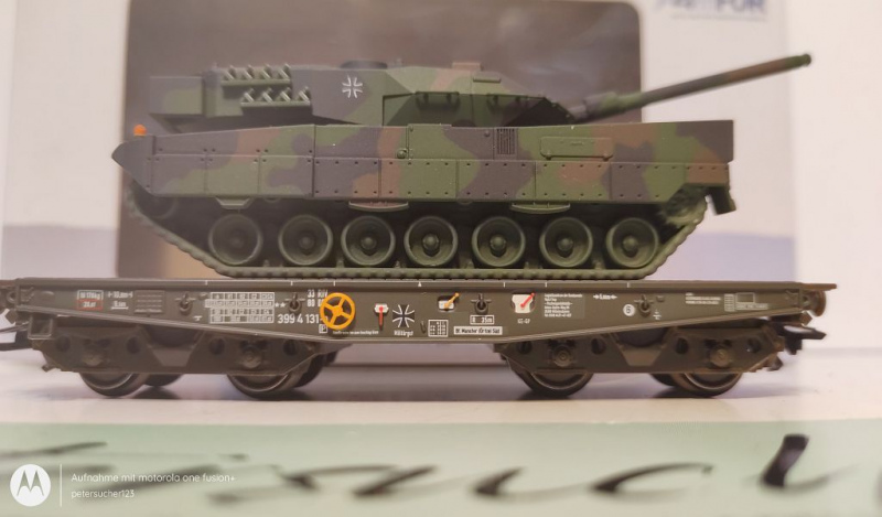 4MFOR H0 AC 48711 Flachwagen mit Panzer Leopard 2 A6 / Metall / K / BW / OVP