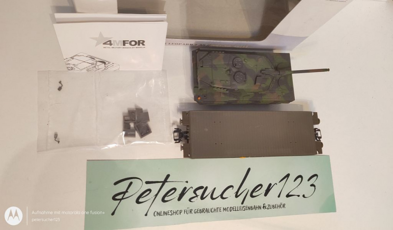 4MFOR H0 AC 48711 Flachwagen mit Panzer Leopard 2 A6 / Metall / K / BW / OVP