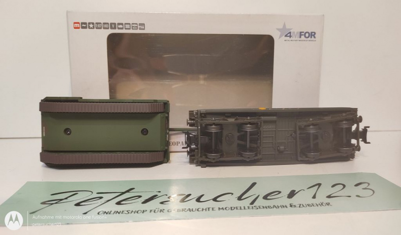 4MFOR H0 AC 48711 Flachwagen mit Panzer Leopard 2 A6 / Metall / K / BW / OVP