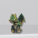 Vogler Drachenfigur, stehend, grün-gold, Drache-02