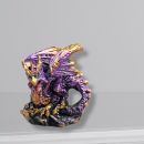 Vogler Drachenfigur, sitzend, lila-gold, Drache-04