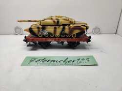 LBG Spur G 94069 / 2-achsiger offener Güterwagen Fachwagen mit Panzer