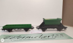 Märklin H0 AC 1x Kipplore grün + 1x Niederbordwagen grün ohne Aufschrift