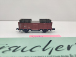 Minitrix N DC 13529 ex 3529 off. Güterwagen Grubenholz E035 / DB