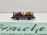 Minitrix N DC 13613 ex 51358730 Niederbordwagen + 2 Unimog Rmms / DRG