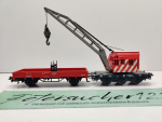 Märklin H0 AC 29426 Kranwagen rot + Kranschutzwagen rot / DB
