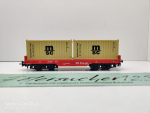 Märklin H0 AC 29453 1x Tragwagen mit 2 Container "msc" aus Set / DB