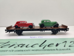 Märklin H0 AC 2995 Flachwagen & 2 PKW aus Startpackung "60 Jahre H0" / NEM / DRG