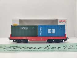 Märklin H0 AC 44700 Containertragwagen 2x 20' Container / DB / OVP start up