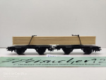 Märklin H0 4665 Langholzwagen / zwei Drehschemelwagen mit Holzladung / DRG