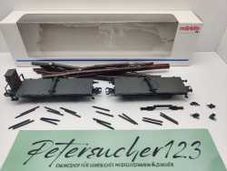 Märklin H0 AC 48840 Drehschemel-Wagenpaar mit Holz / NEM / DRG / OVP weiß