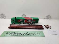 Märklin H0 AC 498 3 182-4 / rollende Landstraße / LKW ORO / NEM / DB