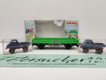 Märklin H0 AC 94110 Niederbordwagen "1.FC Märklin'01" & 2 Unimog / OVP bunt