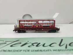 Mini Trix N DC 15257-2 / Einheitstaschenwagen / Sdgkms 707 / DB AG / Tankcontainern „HOYER“ / OVP