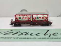 Mini Trix N DC 15257-2 / Einheitstaschenwagen / Sdgkms 707 / DB AG / Tankcontainern „HOYER“ / OVP