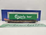 Roco H0 DC 66590 Taschenwagen „Carlsberg beer" / Sdgmns / NEM / DSB / OVP