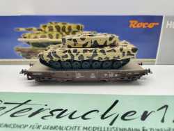Roco H0 DC 67476 Schwerlastwagen Smm Leopard 2A4 " Leopradine" / NEM / ÖBB / OVP